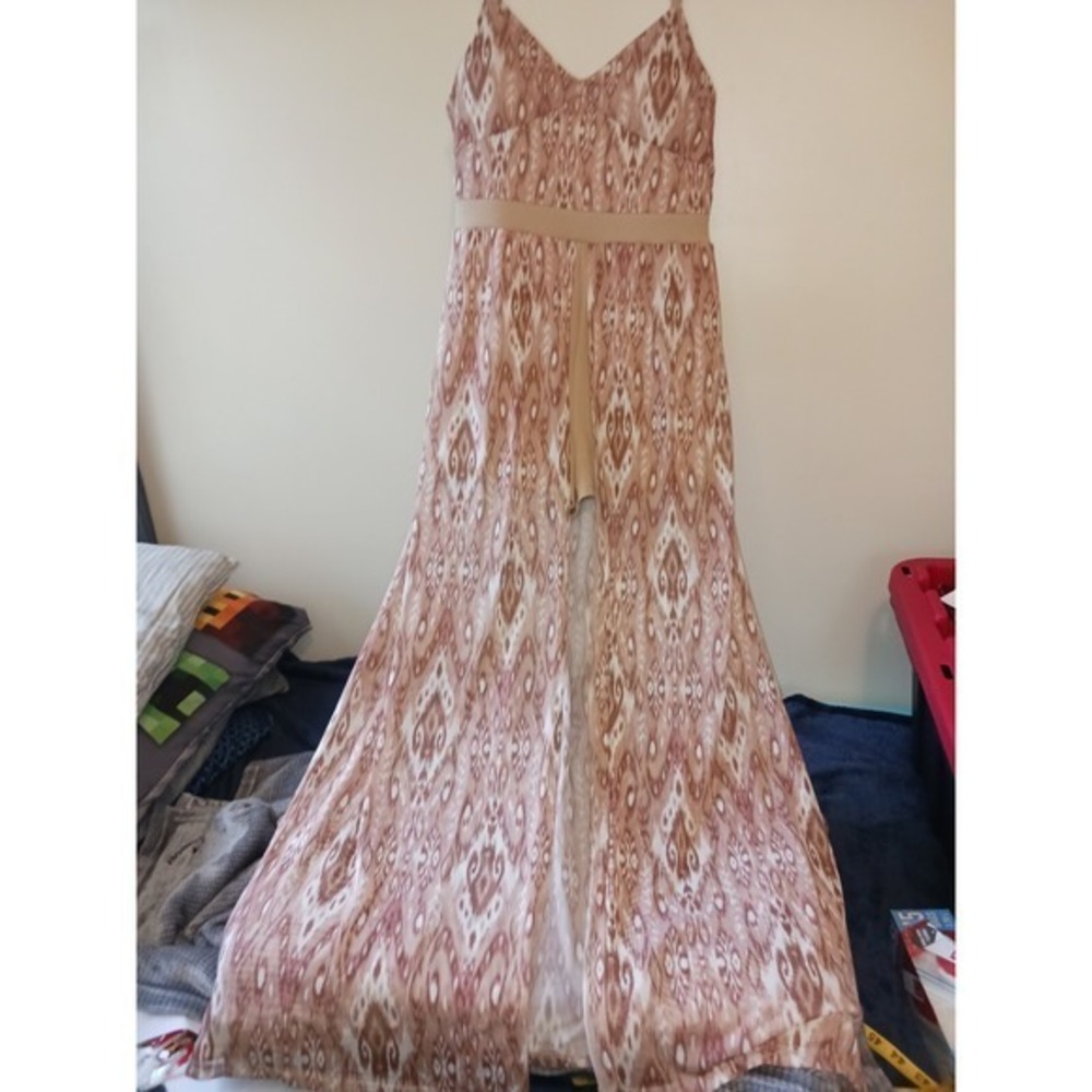 No Boundries Large Womens Long Tank Dress With Buildt In Shorts & Bra Pads